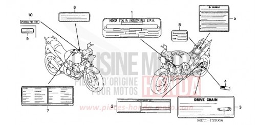 ETIQUETTE DE PRECAUTIONS CBF500A4 de 2004